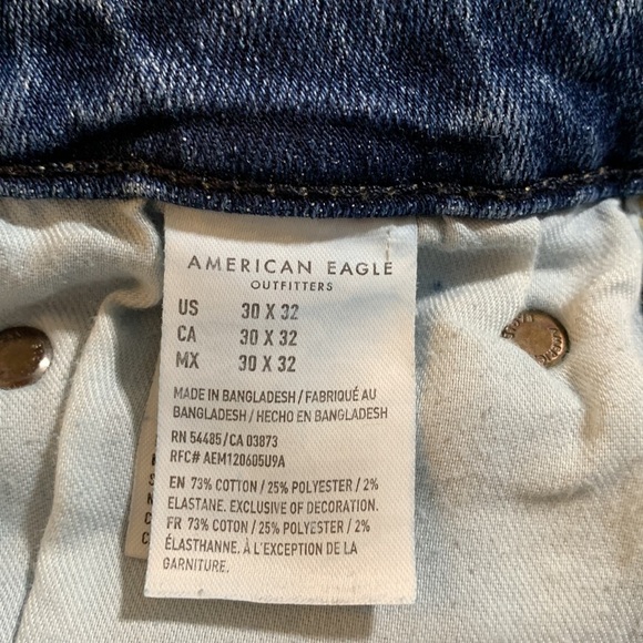 American Eagle Airflex+ Light Wash Slim Straight Stretch Jeans size 30x32 - Picture 10 of 11
